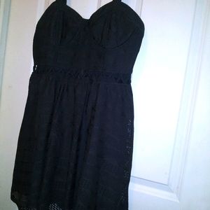 Grey mini dress with highwaisted cut out